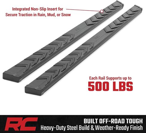 Rough Country BA2 Running Boards for Toyota Tacoma Double Cab (2024-2026) - 5" Wide Steel Step Bars, Non-Slip Grip Foot Rails, No-Drill Install, Truck Side Steps in Saudi Arabia