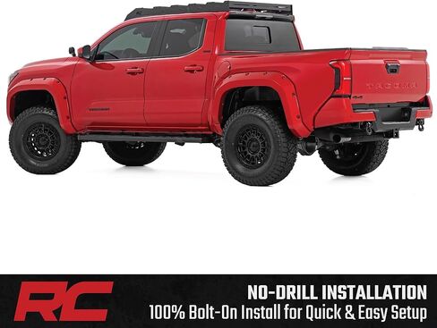 Rough Country BA2 Running Boards for Toyota Tacoma Double Cab (2024-2026) - 5" Wide Steel Step Bars, Non-Slip Grip Foot Rails, No-Drill Install, Truck Side Steps in Saudi Arabia