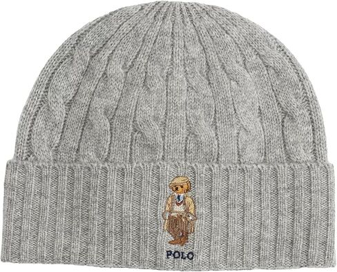 POLO RALPH LAUREN Men's Men's Charles Bear Cable Beanie - Andover Heather Hunter Navy in Saudi Arabia