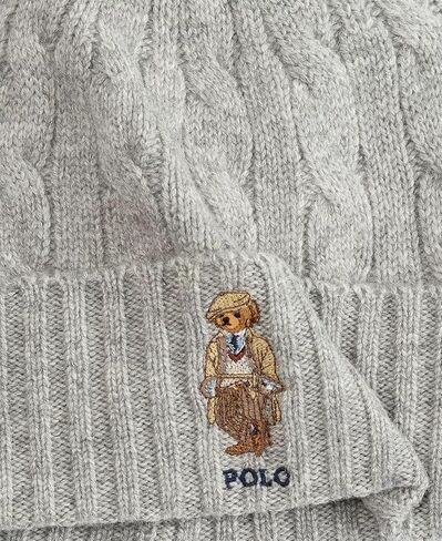 POLO RALPH LAUREN Men's Men's Charles Bear Cable Beanie - Andover Heather Hunter Navy in Saudi Arabia