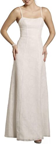 فستان الزفاف من David's Spaghetti Strap جاكار على شكل حرف A in Kuwait