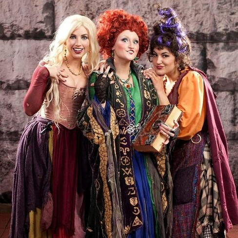 شعر مستعار Winifred Sanderson التنكري للكبار مع قلادة وأسنان Winifred Sanderson، شعر مستعار أخوات Sanderson Cosplay Hocus Pocus للنساء in Kuwait