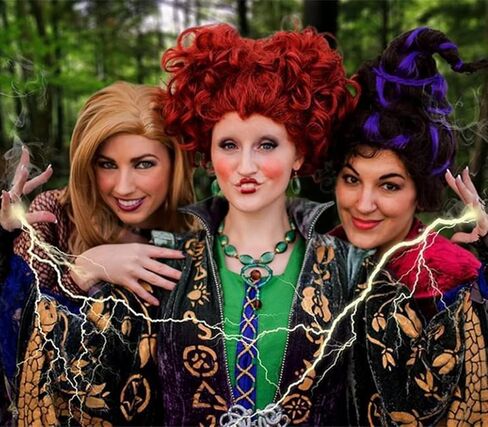 شعر مستعار Winifred Sanderson التنكري للكبار مع قلادة وأسنان Winifred Sanderson، شعر مستعار أخوات Sanderson Cosplay Hocus Pocus للنساء in Kuwait