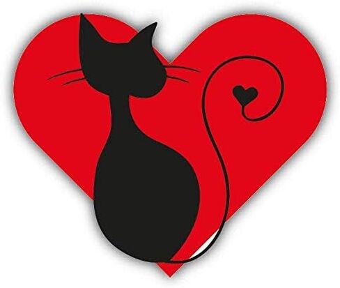 Magnet Cat Heart I Love You Flexible Vinyl Magnet Waterproof Car Magnetic Bumper Sticker 5" in Saudi Arabia