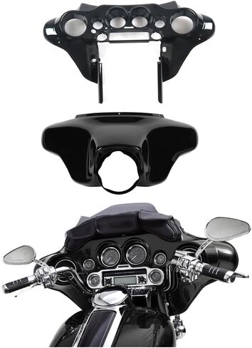 هدية لامعة وداخلية سوداء زاهية من الأمام وجناح الخفّاش مناسبة لدراجة Harley Touring Electra Street Glide Ultra Classic FLHT FLHTC FLHTCU 1996-2013 in Kuwait