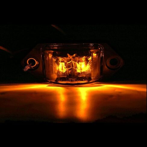 8 عبوات Kaper II 3.375 بوصة RV Side Fender Mini Marker LED ضوء أحمر كهرماني/شفاف in Saudi Arabia