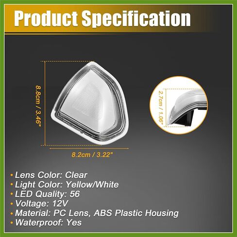 LED مرآة جانبية بدوره ضوء مؤشر الإشارة لدودج لرام 1500 2500 3500 4500 5500 2010-2018 العنبر الأبيض الضوء الأبيض لين 68302828AA 68302829AA 1 زوج مكونات السيارة in Saudi Arabia