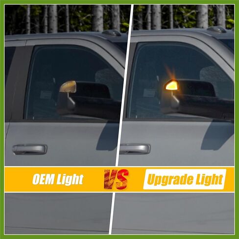 LED مرآة جانبية بدوره ضوء مؤشر الإشارة لدودج لرام 1500 2500 3500 4500 5500 2010-2018 العنبر الأبيض الضوء الأبيض لين 68302828AA 68302829AA 1 زوج مكونات السيارة in Saudi Arabia