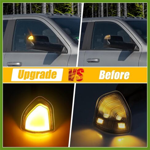LED مرآة جانبية بدوره ضوء مؤشر الإشارة لدودج لرام 1500 2500 3500 4500 5500 2010-2018 العنبر الأبيض الضوء الأبيض لين 68302828AA 68302829AA 1 زوج مكونات السيارة in Saudi Arabia