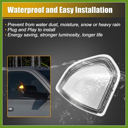 LED مرآة جانبية بدوره ضوء مؤشر الإشارة لدودج لرام 1500 2500 3500 4500 5500 2010-2018 العنبر الأبيض الضوء الأبيض لين 68302828AA 68302829AA 1 زوج مكونات السيارة in Saudi Arabia