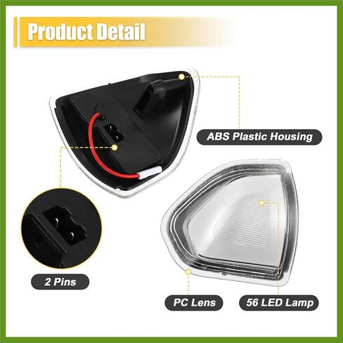 LED مرآة جانبية بدوره ضوء مؤشر الإشارة لدودج لرام 1500 2500 3500 4500 5500 2010-2018 العنبر الأبيض الضوء الأبيض لين 68302828AA 68302829AA 1 زوج مكونات السيارة in Saudi Arabia