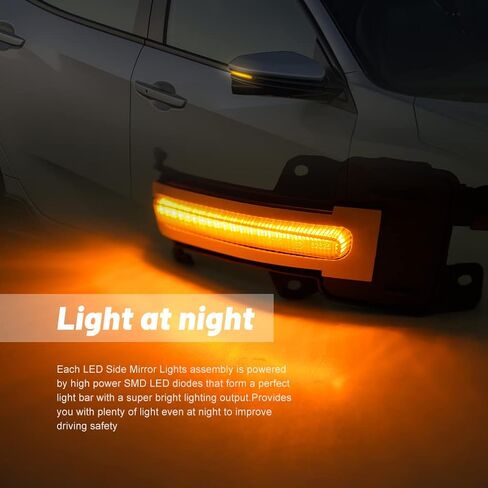 NJSBYL Sequestial Amber LED Side Mirror Turn Signal Lamps Assembly For 2021 2022 2023 Acura TLX MDX Led Mirror Puddle Marker Tow Blinker Light Parking Lights Smoked Lens in Saudi Arabia