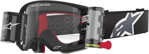 Alpinestars Supertech Roll Off MX ATV MTB Off Road Race Goggles (Black/Grey - Clear Roll Off Lens) in Saudi Arabia