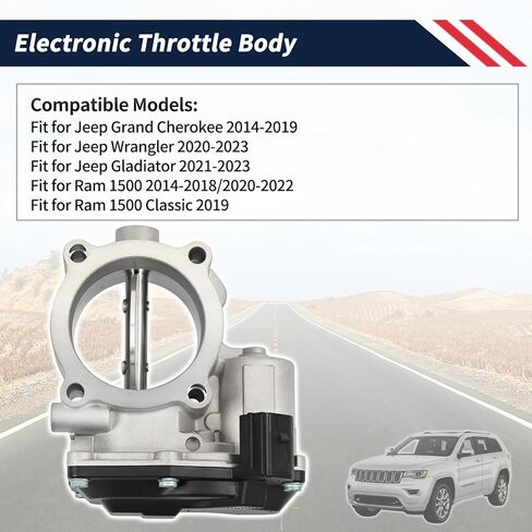 Fuel Injection Electronic Throttle Body 68490035AA Compatible with Jeep Grand Cherokee 2014-2019, Gladiator 2021-2023,Wrangler 2020-2023 |Ram 1500 2014-2018/2020-2022,1500 Classic 2019 3.0L in Saudi Arabia
