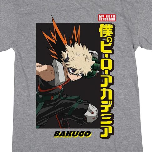قميص ليلي نسائي من Bioworld My Hero Academia Bakugo بأكمام قصيرة باللون الرمادي المنقط in Kuwait
