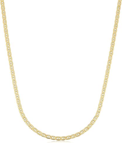 Kooljewelry قلادة مارينر لينك شبه صلبة من الذهب الأصفر عيار 18 قيراط (2.4 ملم، 18 بوصة) in Saudi Arabia