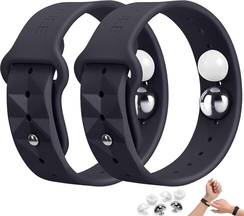 LYJEE Motion Sickness Bands Anti Nausea Wristband for Adult and Kids Morning Sickness Relief for Pregnant Women Acupressure Nausea Relief for Car, Sea, Air Sickness (Black) in Kuwait