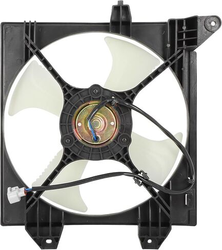 Radiator Cooling Fan Assembly Compatible with 2002-2007 for Mitsubishi for Lancer 2.0L, Black&White Radiator Fan Direct Fit Replacement for Engine Cooling Fan in Saudi Arabia