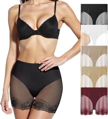 ملابس داخلية نسائية بوكسر، سراويل داخلية شبكية مرقعة من الدانتيل قابلة للتمدد، سراويل داخلية ناعمة ومريحة تسمح بمرور الهواء للتحكم في البطن in Kuwait