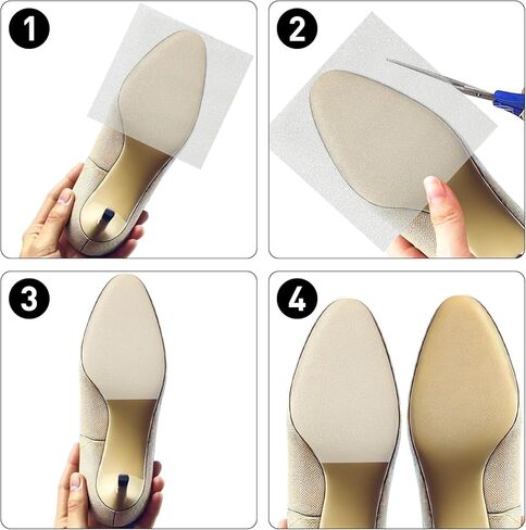 Shoe Care Kits 6 Pack Sole Protector Stickers for High Heel Shoes - Clear CL Compatible for Christian Louboutin Red Bottoms - Universal Fit for All Heels, 10x10cm Sheets in Kuwait