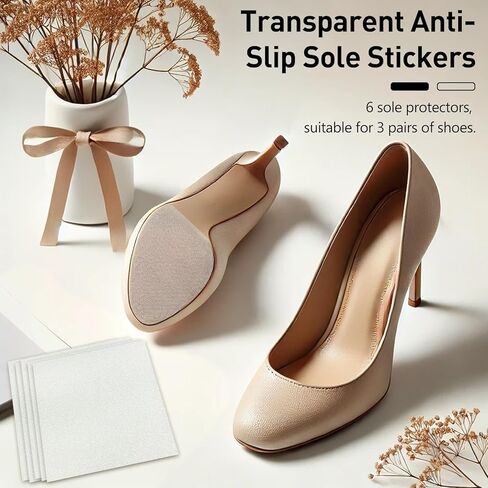 Shoe Care Kits 6 Pack Sole Protector Stickers for High Heel Shoes - Clear CL Compatible for Christian Louboutin Red Bottoms - Universal Fit for All Heels, 10x10cm Sheets in Kuwait