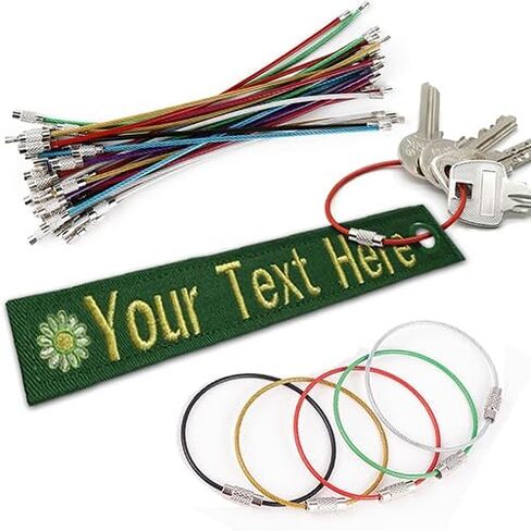 Custom Name Tape Material 4.5" Luggage,Key Tag,Crate Tag with Colored Grommet and Logo, Double Sided. 6 inch Cable Loop Wire Ring Included. in Saudi Arabia