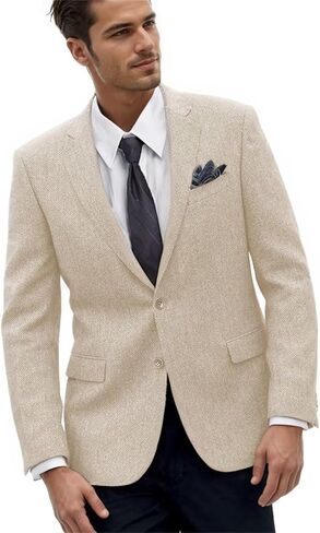 متعرجة ريترو بدلة رجالي جاكيتات تويد سليم صالح معاطف رياضية حفلة موسيقية الأعمال السترة عادية الرجال تكس سترة الزفاف بليزرات in Kuwait