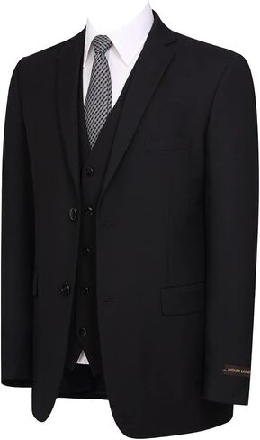 Men's Suits 3 Piece Slim Fit Suit Set Two Buttons Solid Business Suit Jacket Blazer Pants & Vest in Saudi Arabia