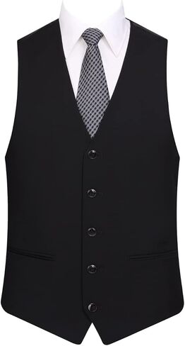 Men's Suits 3 Piece Slim Fit Suit Set Two Buttons Solid Business Suit Jacket Blazer Pants & Vest in Saudi Arabia