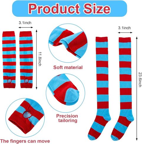 4 أزواج من أساور Friendship Thing المتطابقة وأزياء Thing One وThing Two، تتضمن أساور Thing تنورة توتو من التول باللون الأحمر والأزرق وجوارب مخططة وقفازات قابلة للتمدد وعصابة رأس، وإكسسوارات حفلات الأصدقاء in Kuwait