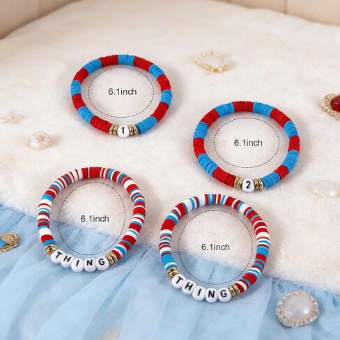 4 أزواج من أساور Friendship Thing المتطابقة وأزياء Thing One وThing Two، تتضمن أساور Thing تنورة توتو من التول باللون الأحمر والأزرق وجوارب مخططة وقفازات قابلة للتمدد وعصابة رأس، وإكسسوارات حفلات الأصدقاء in Kuwait