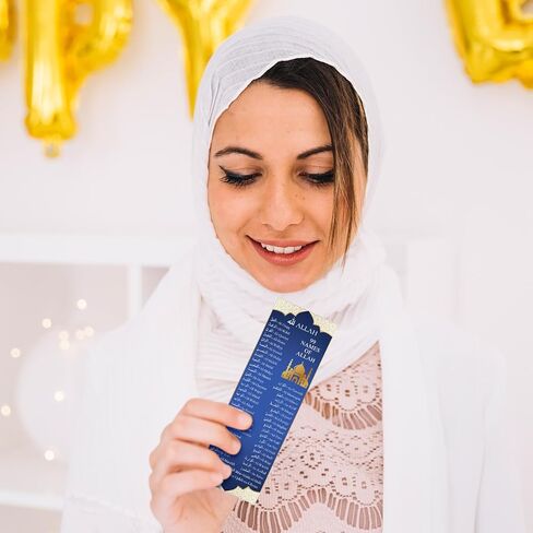 150 Packs 99 Names of Allah Bookmarks Reflecting on The Names of Allah Arabic English Bookmark Muslim Islamic Arabic Gifts for Women Men Quran Learning in Saudi Arabia