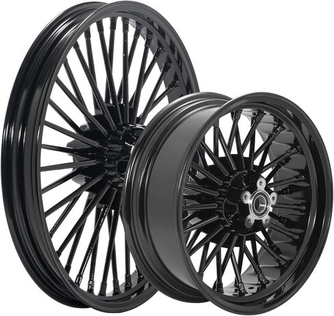 TOFR 21x2.15 Front 16x3.5 Rear Rims Wheels 36 Fat Spokes Tubeless For Harley Softail Slim FLS 2012-2021 2013 2014 2015 2016 2017 2018 2019 2020 / Gloss Black in Saudi Arabia