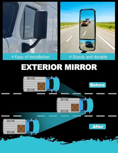 مرآة الباب متوافقة مع 2008 2009 2010 2011 2012 2013 2014 2015 2016 2017 Freightliner Cascadia Mirrors Cascadia Mirror Freightliner مرايا الأبواب الجانبية (أسود يمين) in Kuwait