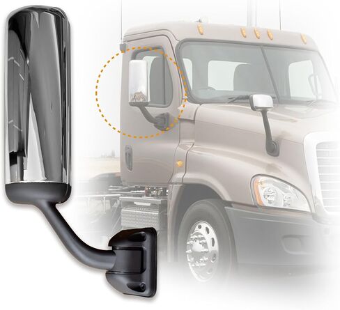 مرآة الباب متوافقة مع 2008 2009 2010 2011 2012 2013 2014 2015 2016 2017 Freightliner Cascadia Mirrors Cascadia Mirror Freightliner مرايا الأبواب الجانبية (أسود يمين) in Kuwait