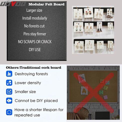 Large Bulletin Board 35.4" x 23.6", Black Cork Board, 6 Pack Cork Boards for Walls with 24 thumbtacks, Pin Board & Vision Board for Home Office, Student Dorm, Creative Studio in Saudi Arabia