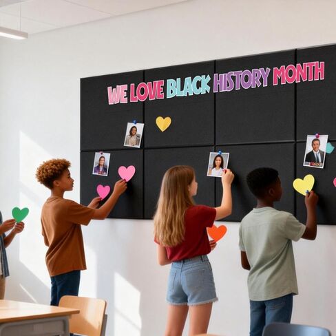 Large Bulletin Board 35.4" x 23.6", Black Cork Board, 6 Pack Cork Boards for Walls with 24 thumbtacks, Pin Board & Vision Board for Home Office, Student Dorm, Creative Studio in Saudi Arabia