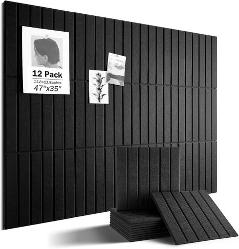لوحة فلين كبيرة، لوحة إعلانات مقاس 48 بوصة × 36 بوصة، 12 قطعة من لوحات الفلين للجدران وديكور المنزل والمكتب، والفصول الدراسية مع 60 علامة لاصقة آمنة قابلة للإزالة باللون الأسود in Kuwait