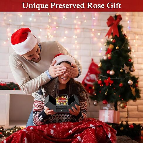 Preserved Flower Birthday Gifts for Women Red Real Rose with I Love You 925 Silver Necklace,Valentine's Day,Anniversary, for Women/Mom/Girlfriend/Friend in Saudi Arabia
