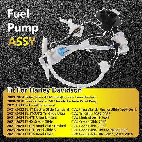 Fuel Pump Assembly Fits Harley Davidson 2008-2020 Touring Series(Exclude Road King), 2009-2024 Trike Series(Exclude Freewheeler), Replace NO.75069-08, 62908-08 in Saudi Arabia