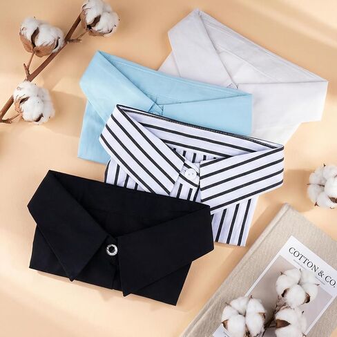 4 Pcs Fake Collar Detachable Dickey Collar Faux False Collar Blouse Half Shirt Collars Tops for Women Daily Graduation in Saudi Arabia