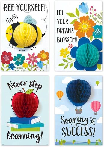 Creative Teaching Press Core Decor Black, White, and Wood Inspire U 4-Poster Pack in Saudi Arabia