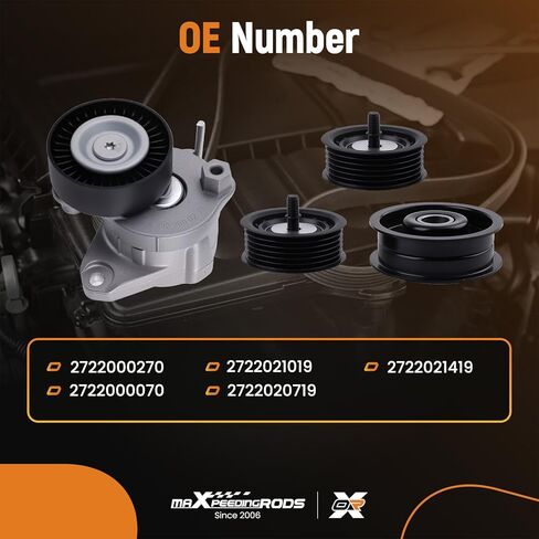 maXpeedingrods Drive Belt Tensioner with Idler Pulleys for Mercedes-Benz C300 C350 CL550 CLK350 E350 E550 G550 GL450 GL550 GLK350 ML350 R350 SLK280 SLK300 2007-2011 2722021419 272202000 2722000270 in Saudi Arabia