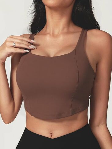 Women's Scoop Neck Sports Bra Tank Top Supportive Fit for Yoga Gym and Daily Wear in Saudi Arabia