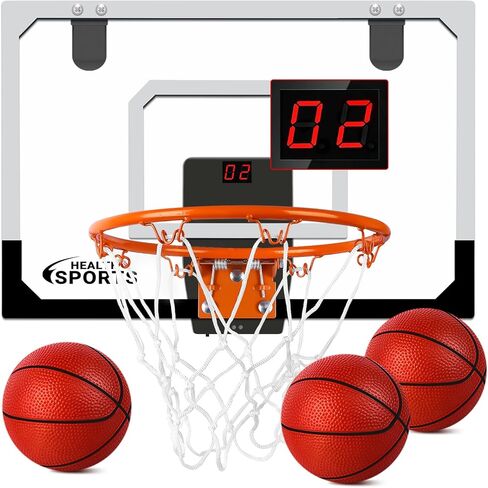 AOKESI Mini Basketball Hoop Indoor with Scorer and Batteries|Inside Basketball Hoop Over The Door with Colorful LED Lighting|Toy Basketball Gifts for Boys Girls Teens Adults in Kuwait