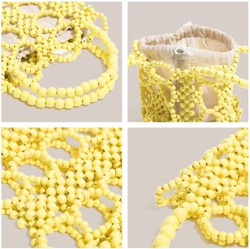 Handmade Top Handle Evening Bag With Drawstring Purse Small Woven Beach Tote Party Handbags in Kuwait
