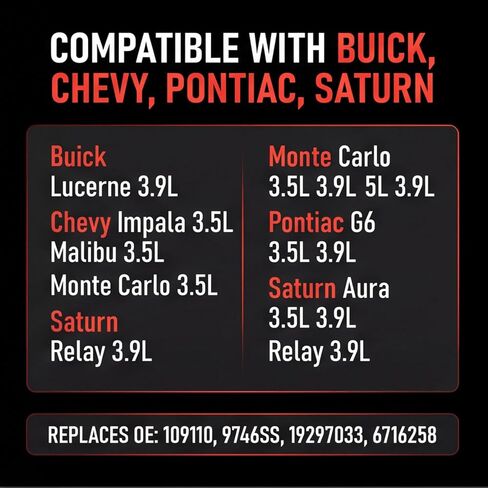 Spark Plug Wire Set 109110 Compatible with Buick Lucerne Chevy Impala Malibu Monte Carlo Pontiac G6 Saturn Aura Relay Replaces 9746SS 19297033 6716258 (Set of 6) in Saudi Arabia