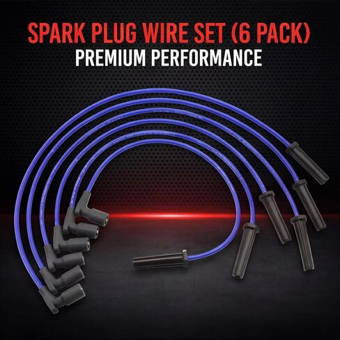 Spark Plug Wire Set 109110 Compatible with Buick Lucerne Chevy Impala Malibu Monte Carlo Pontiac G6 Saturn Aura Relay Replaces 9746SS 19297033 6716258 (Set of 6) in Saudi Arabia
