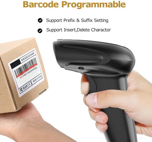 2D Wireless Barcode Scanner,Symcode Datamatrix PDF417 QR Code Handheld Reader for Screen and Printed Bar Code Scan, Works with Windows Mac and Linux PC POS in Kuwait