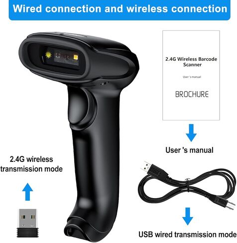 2D Wireless Barcode Scanner,Symcode Datamatrix PDF417 QR Code Handheld Reader for Screen and Printed Bar Code Scan, Works with Windows Mac and Linux PC POS in Kuwait
